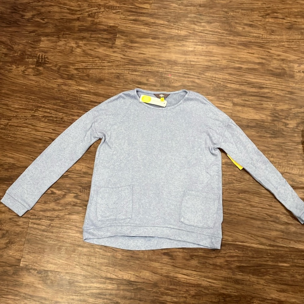 Blue Relaxed Fit Crew Neck Sweatshirt